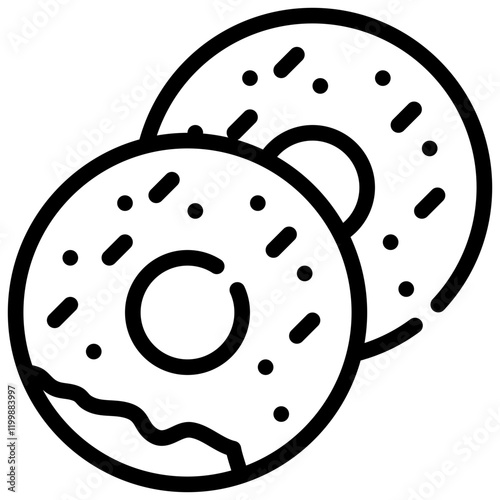 sweets dessert food donut bakery simple line icon