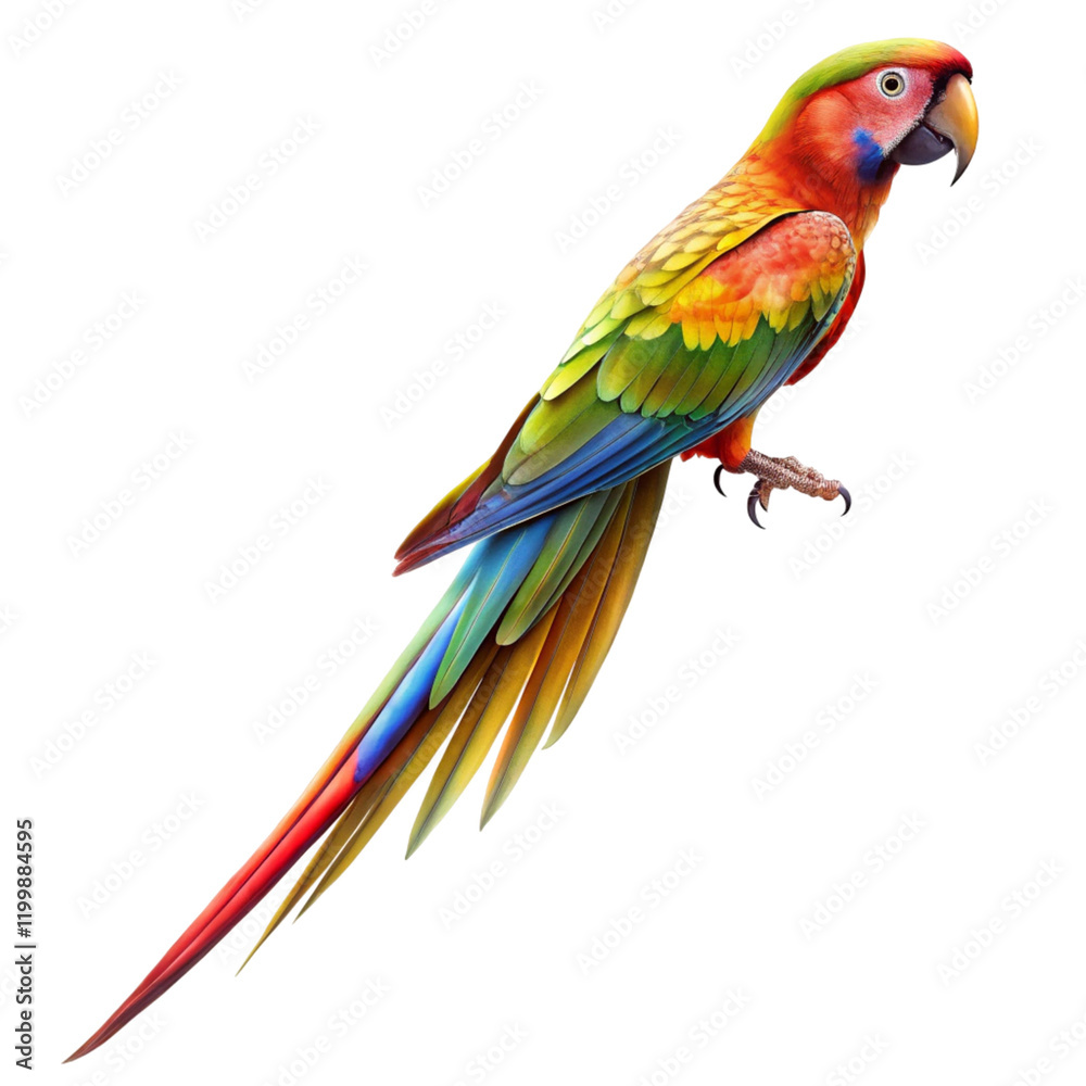 Obraz premium Long tail parrot isolated on transparent background 