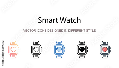 Smart Watch icon design with white background stock illustration
