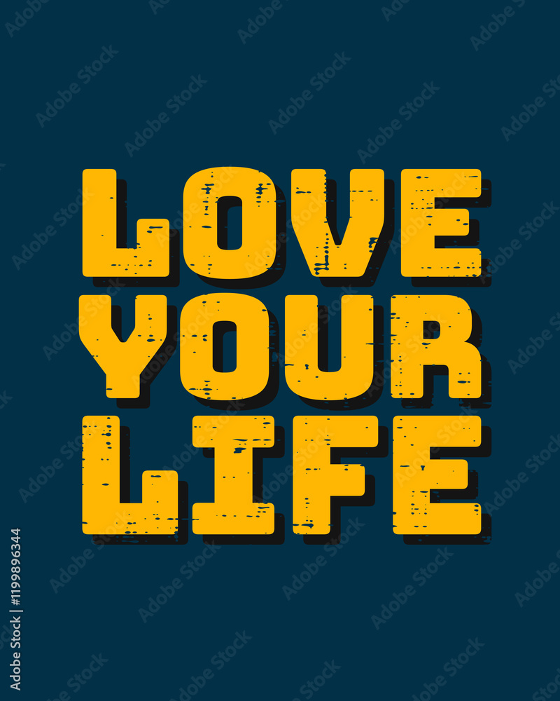 Typography flat design quote good with grunge effect in dark blue and yellow color. Lettering vector illustration. Suitable for wall art decoration. Typography flat design quote good with grunge effect in dark blue and yellow color. Lettering vector illustration. Suitable for wall art decoration.
