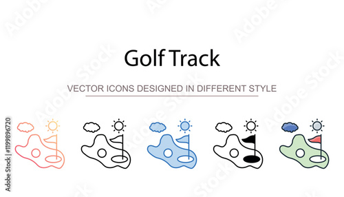 Golf Track icon design with white background stock illustration