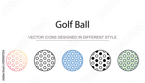 Golf Ball icon design with white background stock illustration