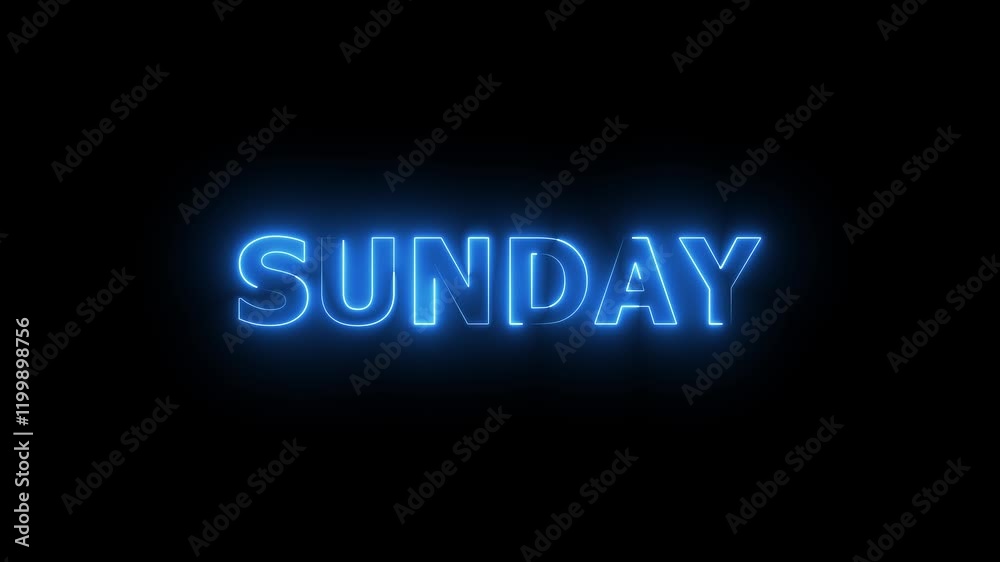 Stylish Neon Sign Concept – Sunday Edition. Glowing colorful light neon text week of Sunday . Stylish Neon Sign Concept – Sunday Edition. Glowing colorful light neon text week of Sunday .