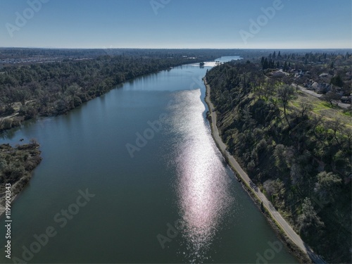 Obraz na płótnie view of the river w salonie
