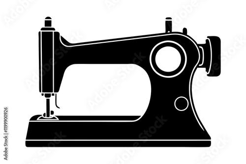 Sewing Machine Clipart Vector Illustration on White Background