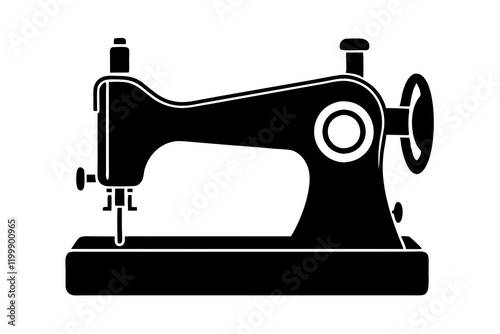 Sewing Machine Clipart Vector Illustration on White Background