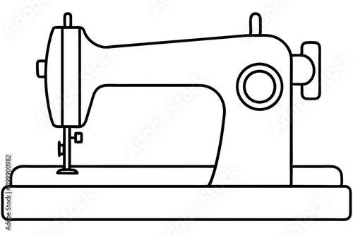 Sewing Machine Clipart Vector Illustration on White Background