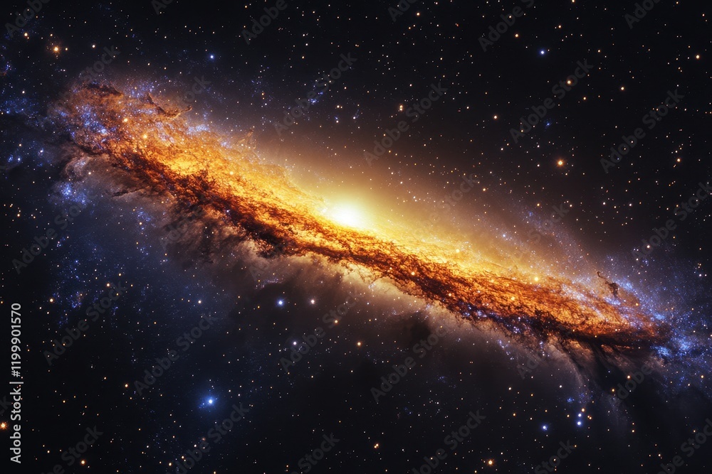 Obraz premium Beautiful spiral galaxy with vibrant colors and detailed structures captured in deep space