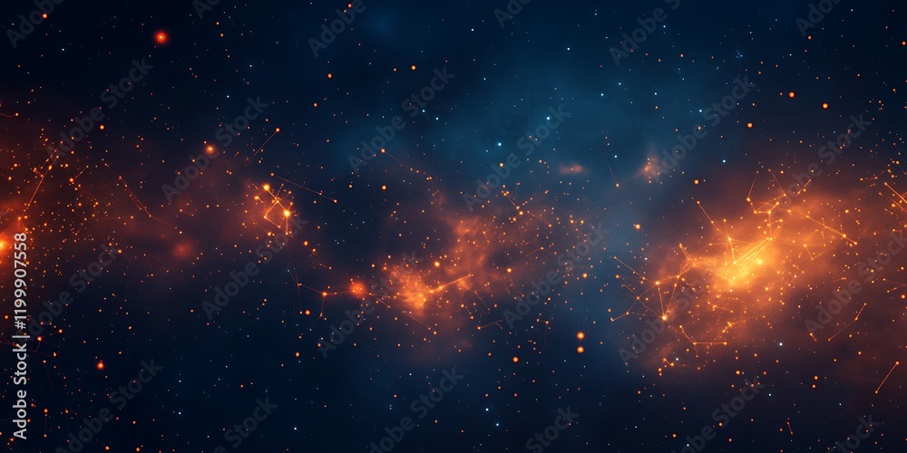 Fototapeta premium Glitter lights background. Milky Way, stars and nebula. Night starry sky. Space background