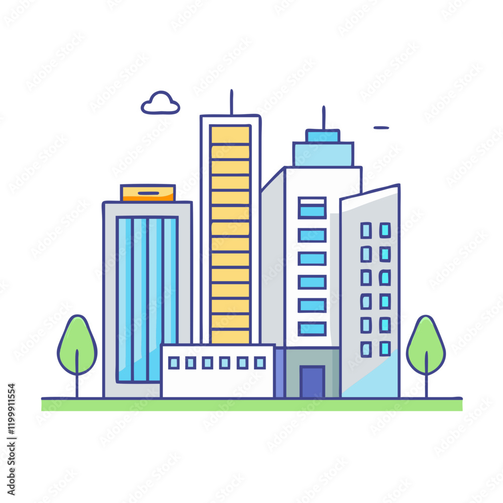Obraz premium city icon, city vector illustration-simple illustration of city, perfect for city logos and themed design 