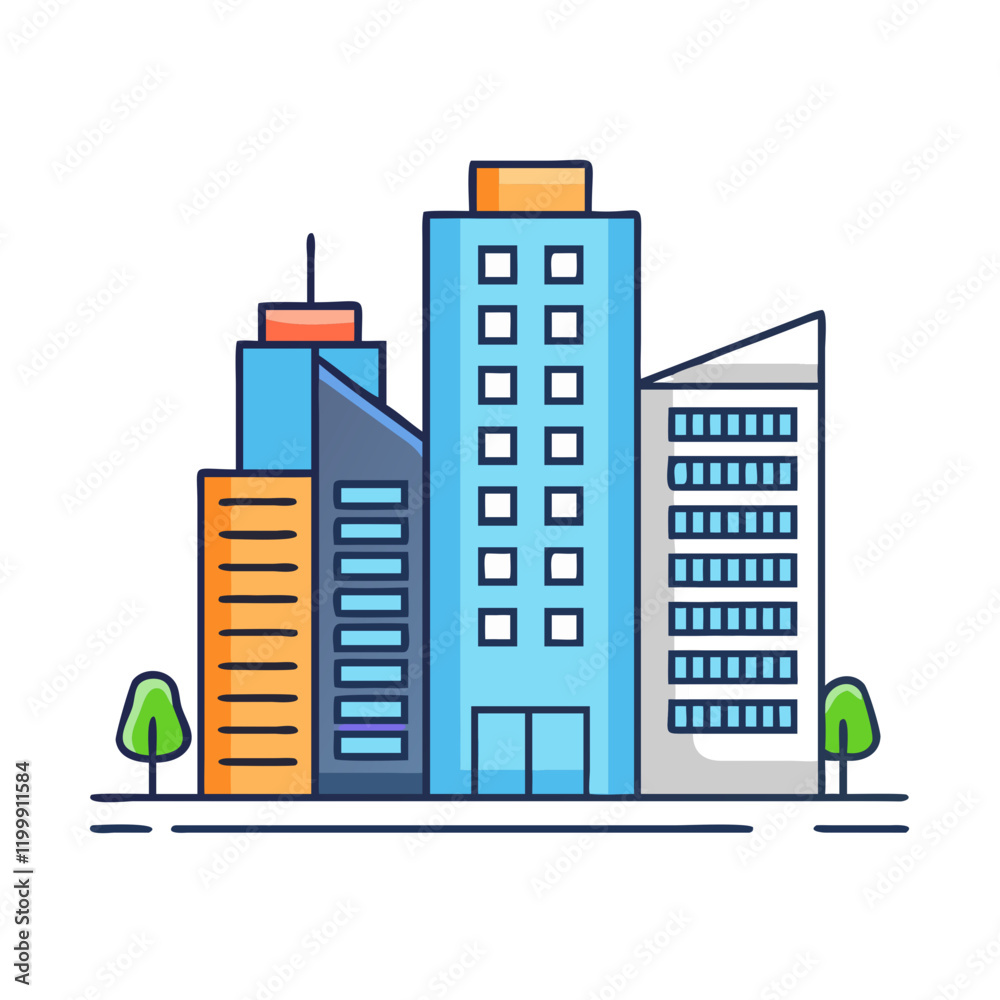 Obraz premium city icon, city vector illustration-simple illustration of city, perfect for city logos and themed design 