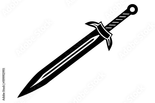 Sword Icon Vector Illustration on White Background