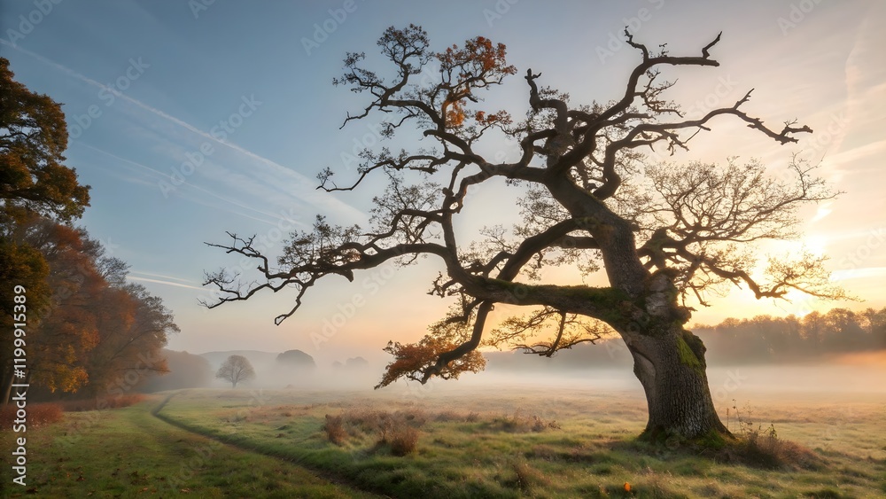 A peaceful sunset over a forest with trees silhouetted against a vibrant sky, showcasing a blend of autumn colors and a calm atmosphere A peaceful sunset over a forest with trees silhouetted against a vibrant sky, showcasing a blend of autumn colors and a calm atmosphere