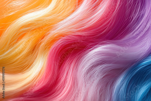 Close-up of vibrant, colorful hair strands.