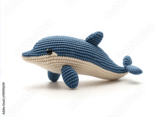 Handcrafted Crochet Dolphin Plush Toy: Soft and Adorable Marine Animal Decor photo