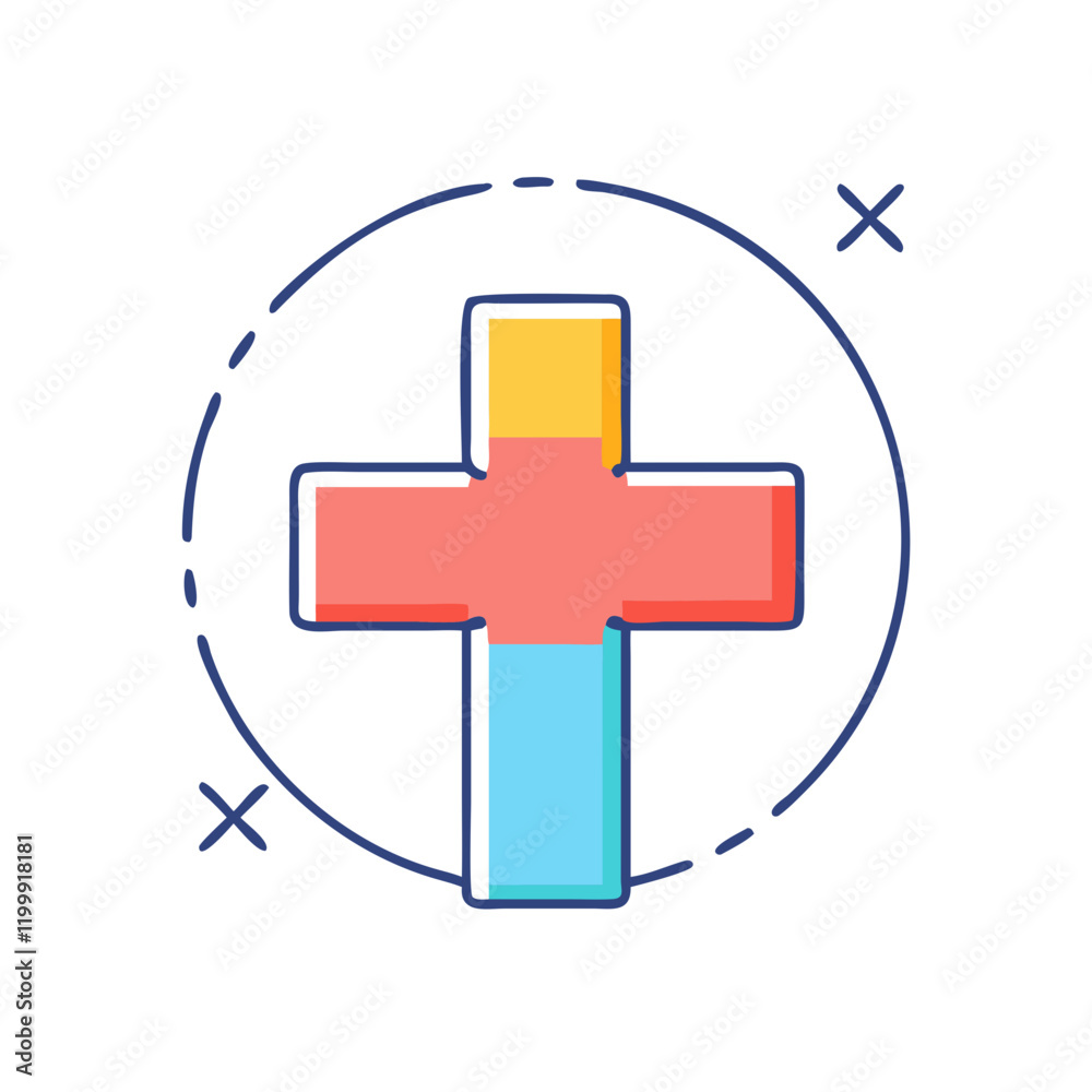 Obraz premium cross icon, cross vector illustration-simple illustration of cross, perfect for cross logos and themed design 