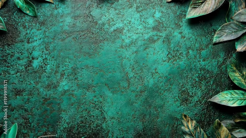 Green textured background with leaves creating a vibrant atmosphere for design projects or creative work Green textured background with leaves creating a vibrant atmosphere for design projects or creative work