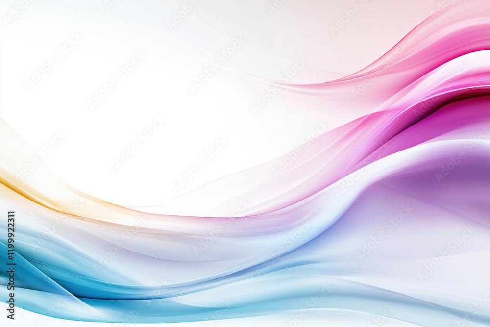 Fototapeta premium Colorful abstract waves flowing gracefully in a soft, serene background