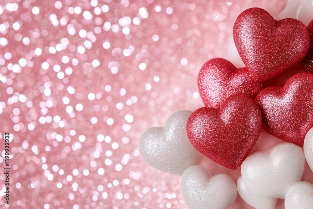 Obraz premium Soft pastel pink and white ombre backdrop with glitter details - ideal for romantic decor