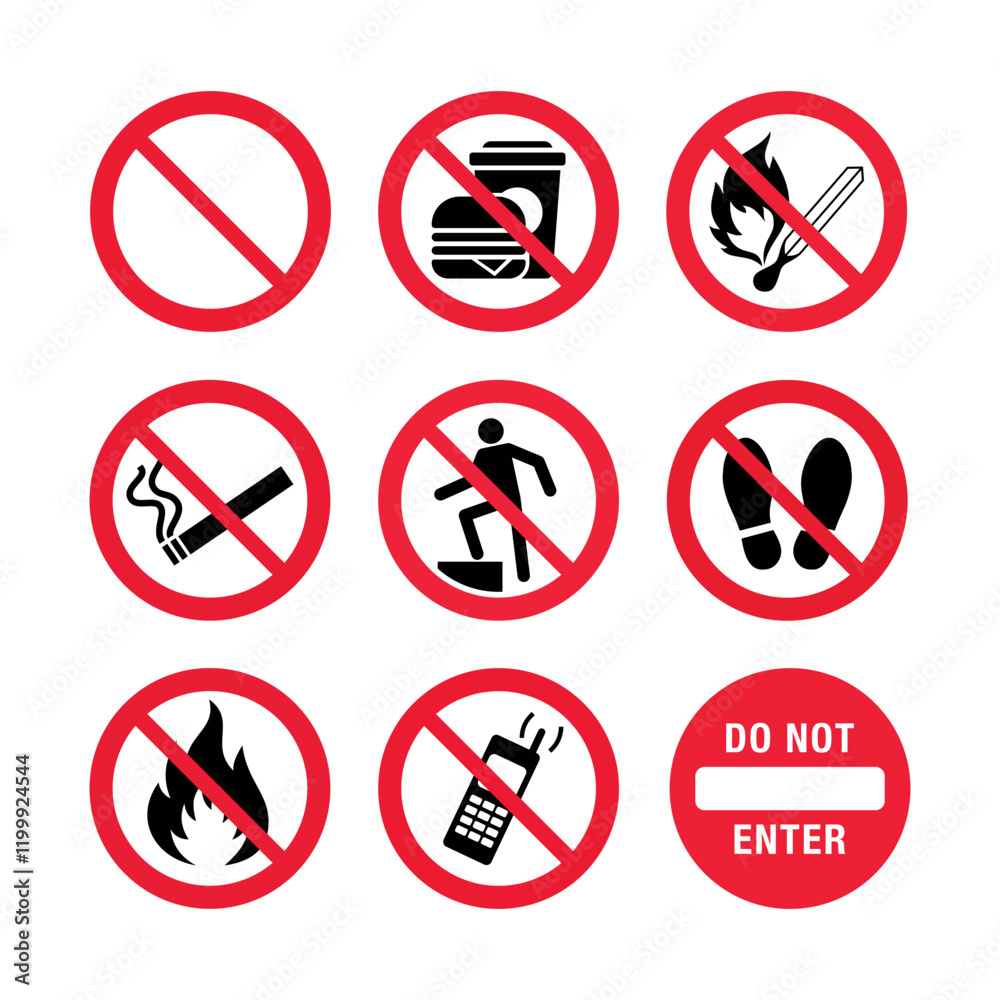 SIGN PROHIBITING STOCK VECTORS SET ICON SIGN PROHIBITING STOCK VECTORS SET ICON