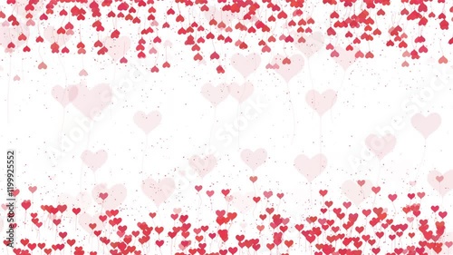Wallpaper Mural Valentine day background with festive shape balloons. Celebration animation design white background and red balloon flying confetti. Loop. Torontodigital.ca