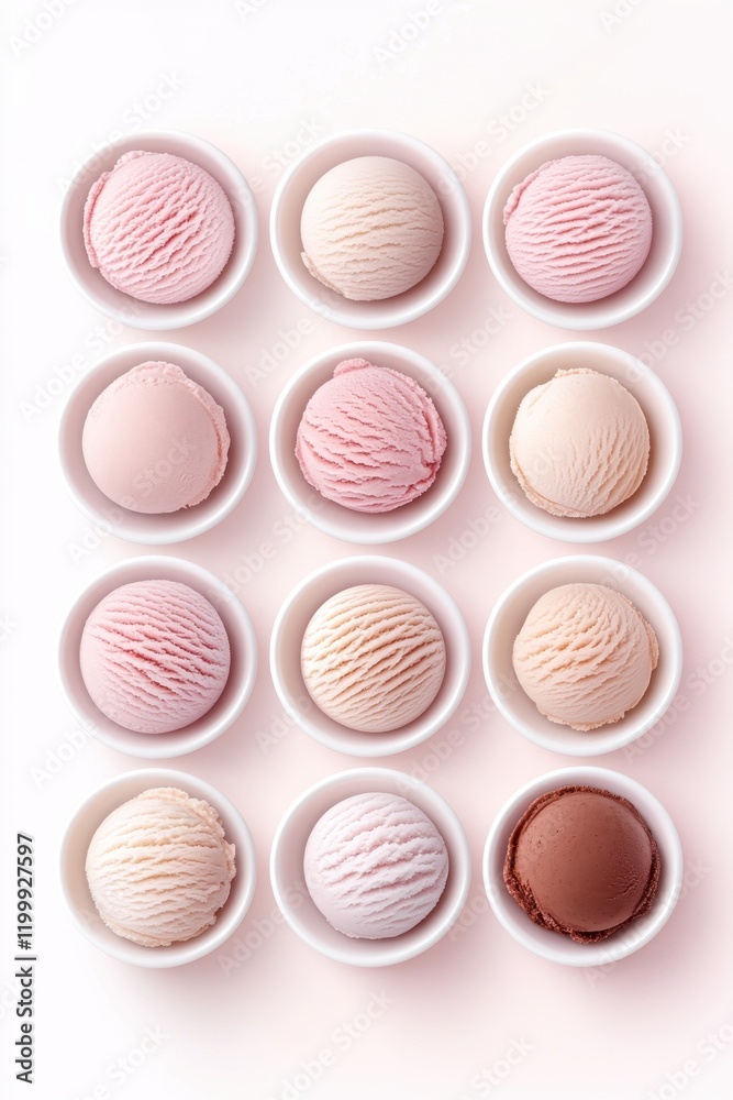 Fototapeta premium Delight in vibrant bowls of colorful vegan ice cream for the perfect summer treat on a sunny day