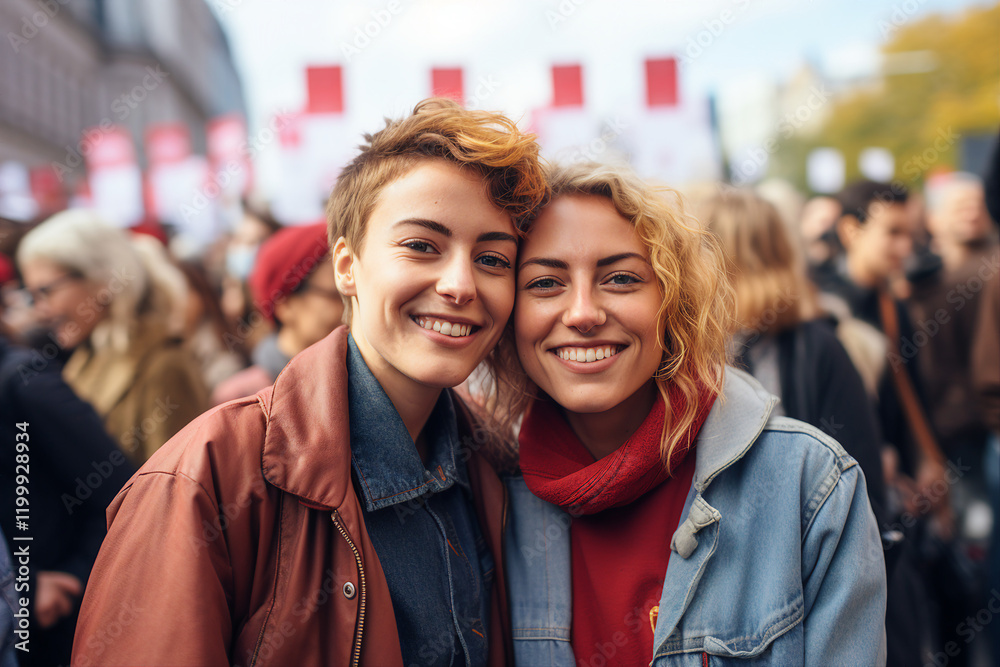 Obraz premium Generative AI picture with lgbt couples concept pride month theme image