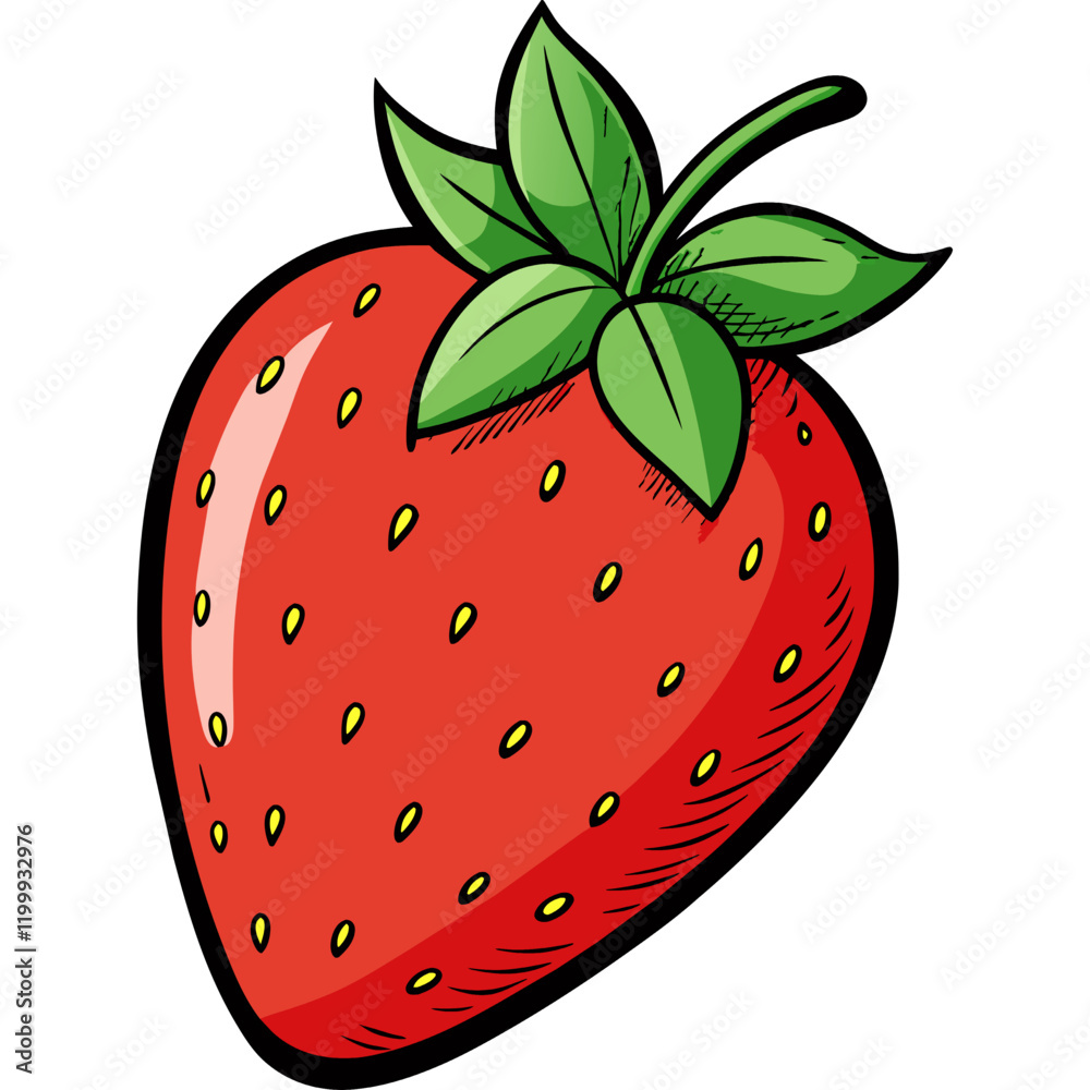 Obraz premium Strawberry. Vector illustration. Isolated on white background.