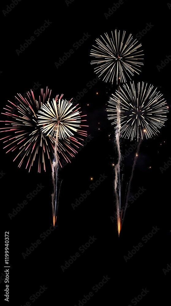 Fireworks with Contrasting Chiaroscuro Lighting