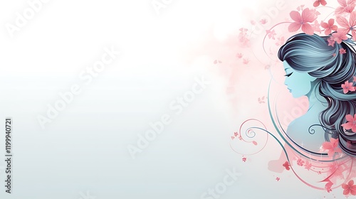 Happy Women's Day Background Featuring Flowers, Glitter, and Soft Hues