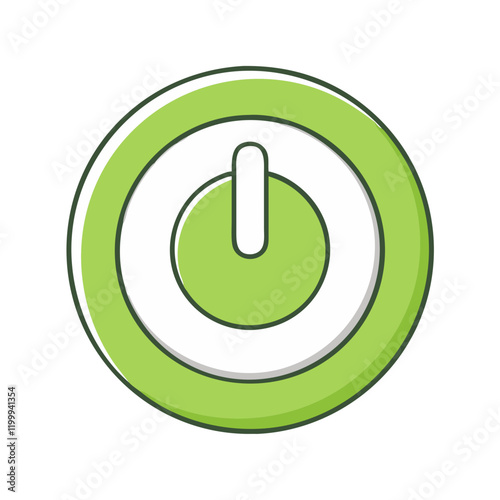 green power button icon, green power button vector illustration-simple illustration of green power button, perfect for green power button logos and themed design 