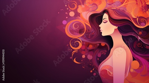 Modern Women's Day Background with Minimalist Design and Floral Accents