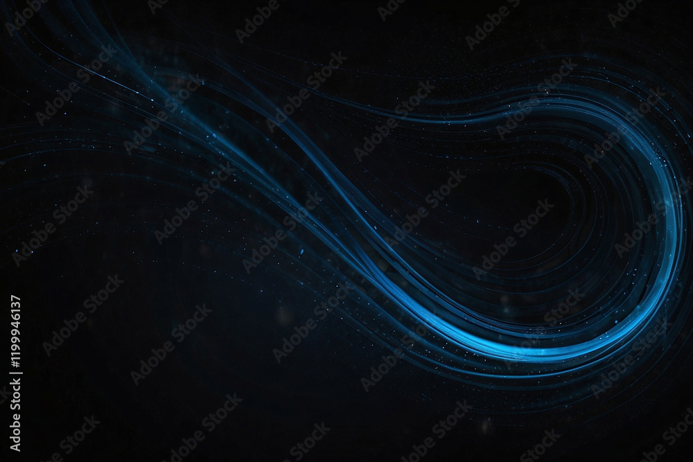 Light Waves In Blue On Dark Background Light Waves In Blue On Dark Background