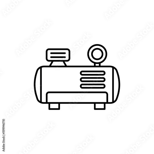 Air compressor icon Flat simple outline