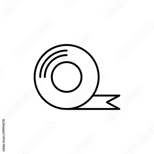 Adhesive tape icon Flat simple outline