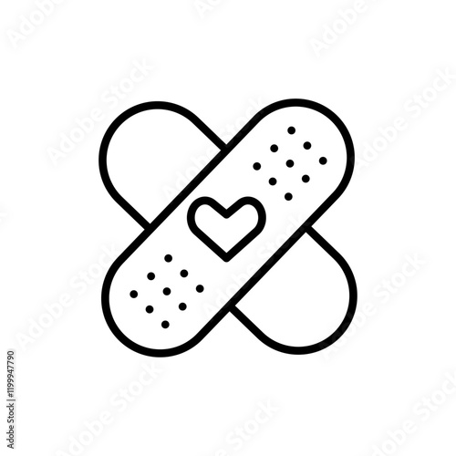 Band aid icon Flat simple outline