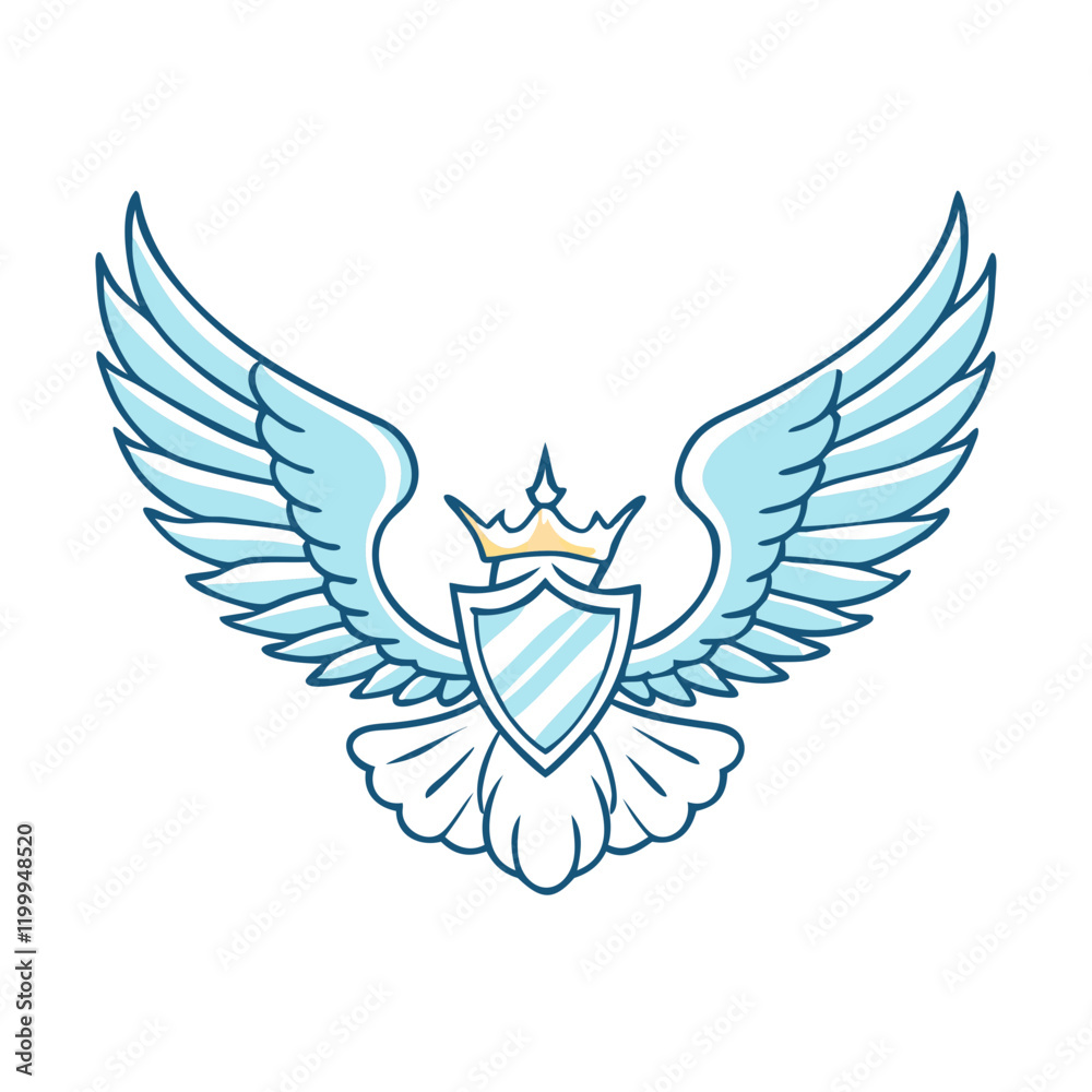 Obraz premium heraldic wings icon, heraldic wings vector illustration-simple illustration of heraldic wings, perfect for heraldic wings logos and themed design 