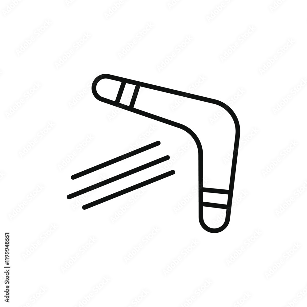 Fototapeta premium Boomerang icon Flat simple outline