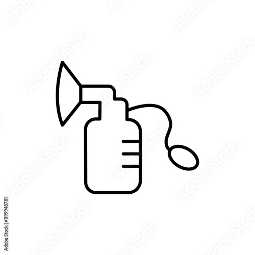breast pump icon Flat simple outline