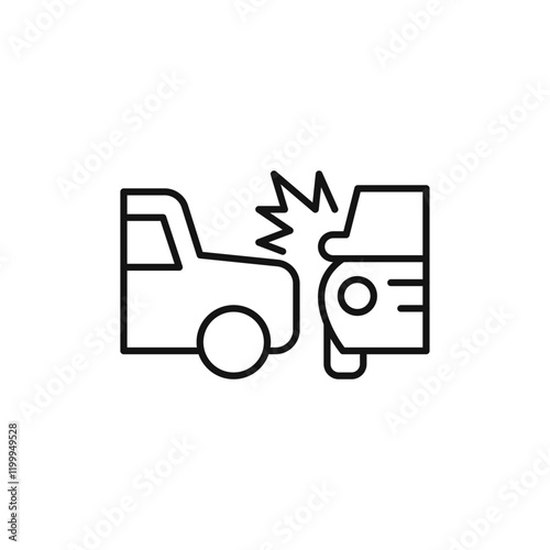 Car accident icon Flat simple outline
