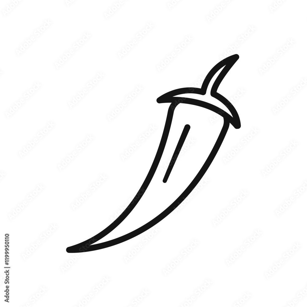 Chili icon Flat simple outline Chili icon Flat simple outline