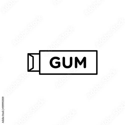 Chew gum icon Flat simple outline