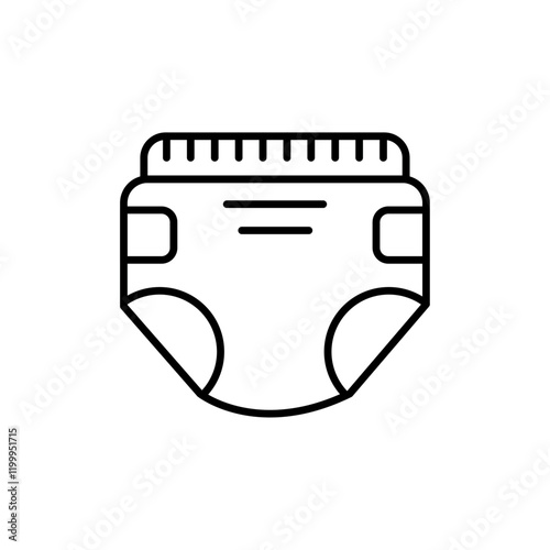 Diaper icon Flat simple outline