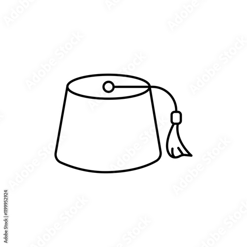 Fez hat icon Flat simple outline