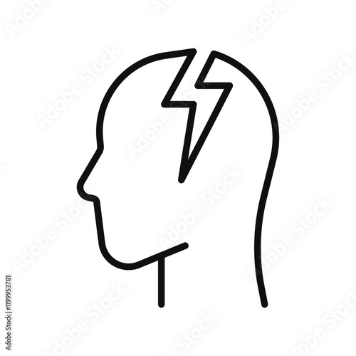 Headache icon icon Flat simple outline