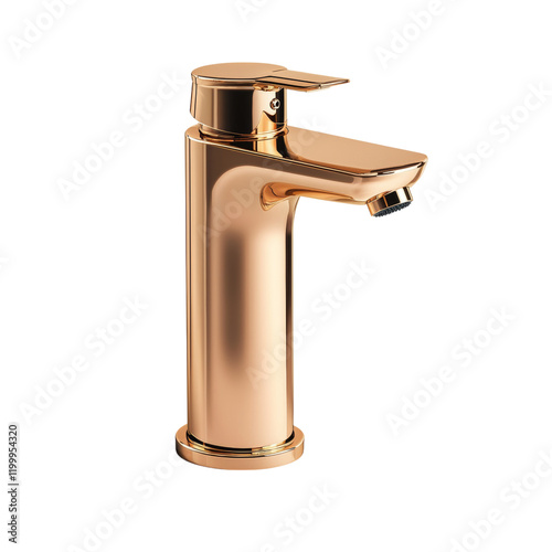 Modern Rose Gold Faucet for Stylish Bathrooms Isolated on transparent background