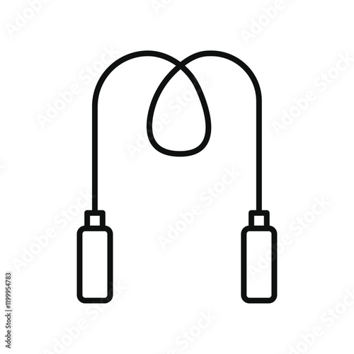 Jump rope icon Flat simple outline