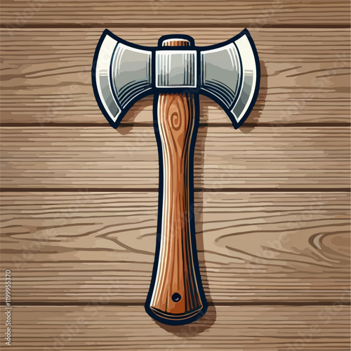 axe on wood background
