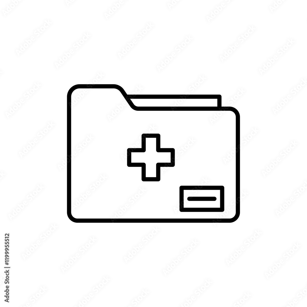 Medical record icon Flat simple outline Medical record icon Flat simple outline