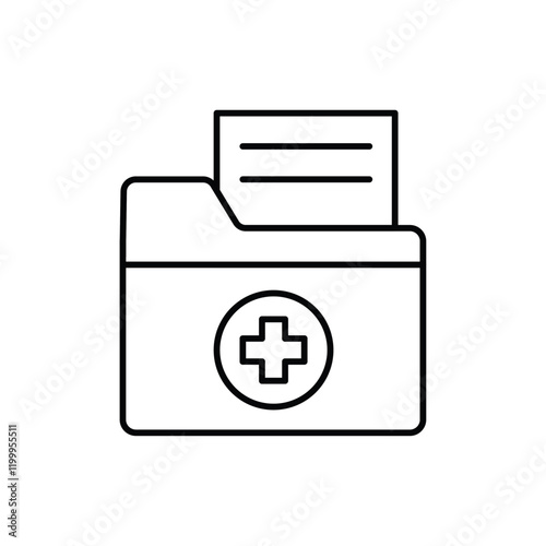 Medical history icon Flat simple outline